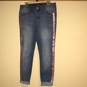 Pink and Glitter Project Runway Jeans